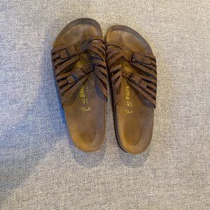 Birkenstock 40 Womens Granada Double Buckle Tan sandals